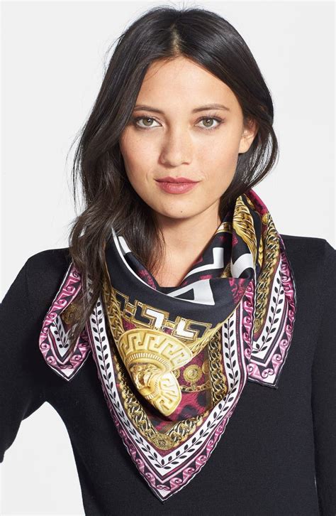 versace collection carre foulard silk scarf|versace silk scarf sale.